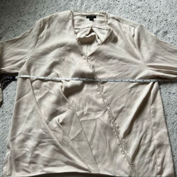 Ann Taylor Silky Overlap Long Sleeve Top - Picture 8 of 9